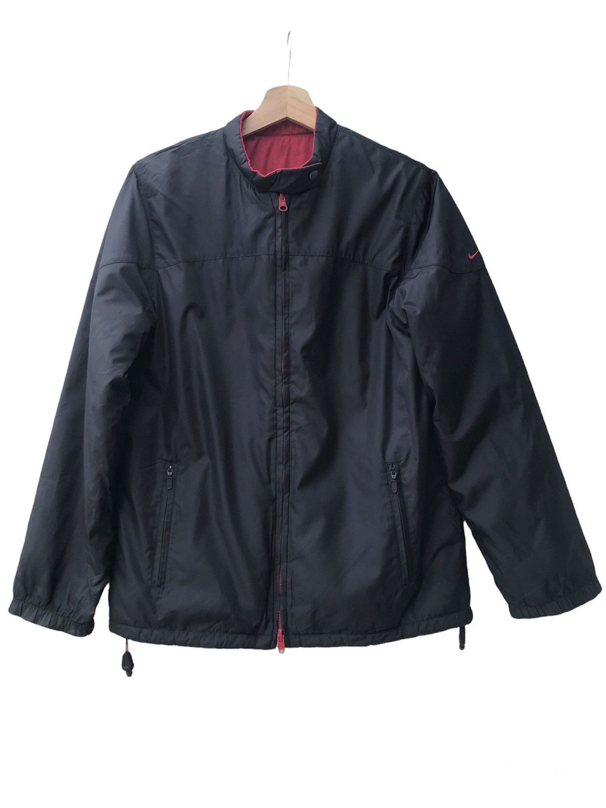image of Hype x Nike Y2K Nike Small Swoosh Reversible Jacket in Black/Red, Women's (Size Large)