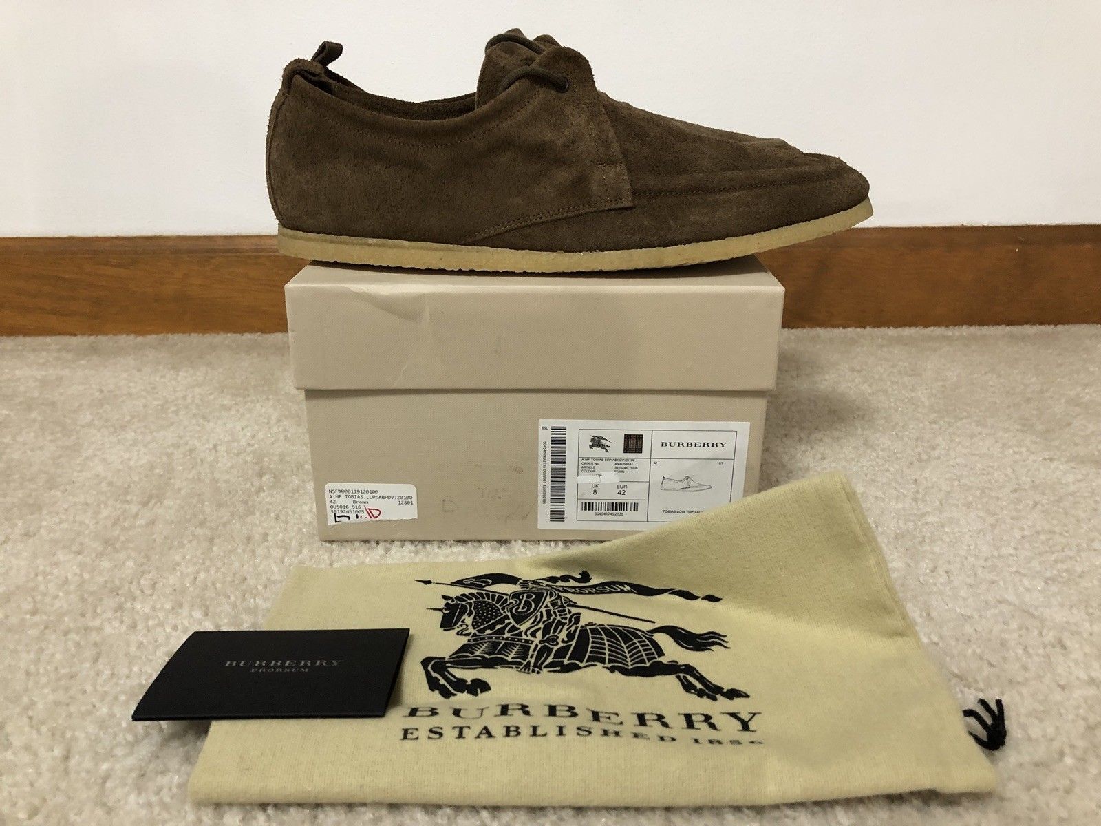 Burberry Men Size 9(42) Prosum Brown Suede Tobias Loafers Burberry Suede Tassel Loafers Men size 40 US 7 Womens US 9.5  main image 3