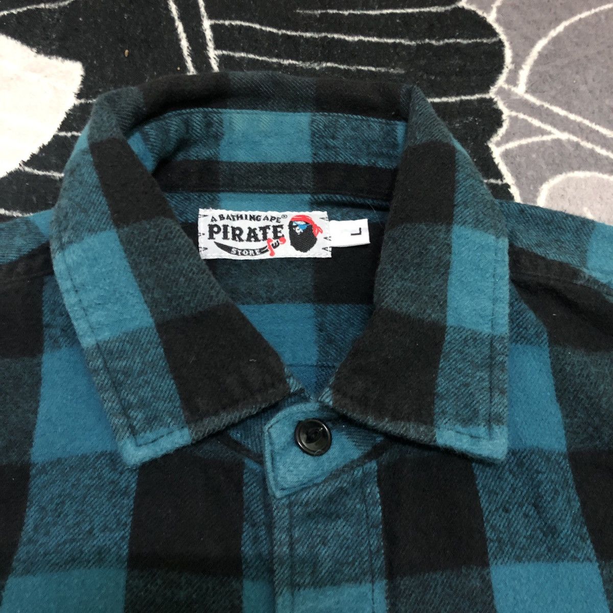 Bape A Bathing Ape Pirate Store Check Flannel Shirts Size US L / EU 52-54 / 3 - 5 Thumbnail