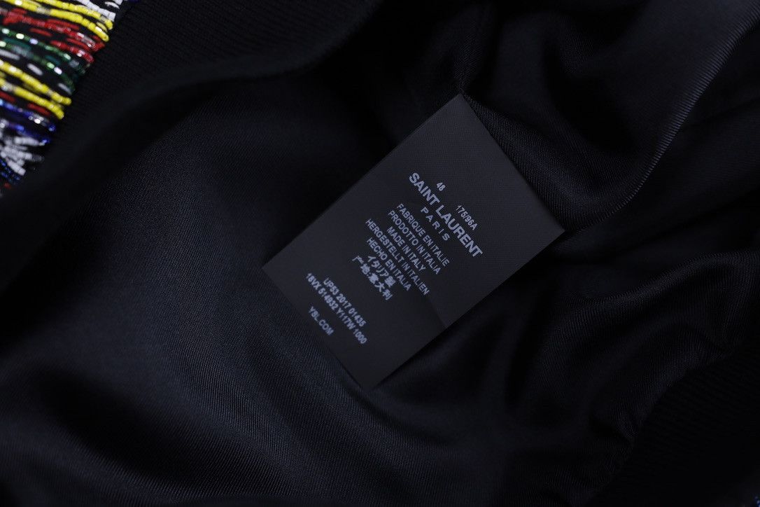 Saint Laurent Paris SS18 Runway Saint Laurent Beaded Ikat Bomber $12K Size US M / EU 48-50 / 2 - 15 Thumbnail