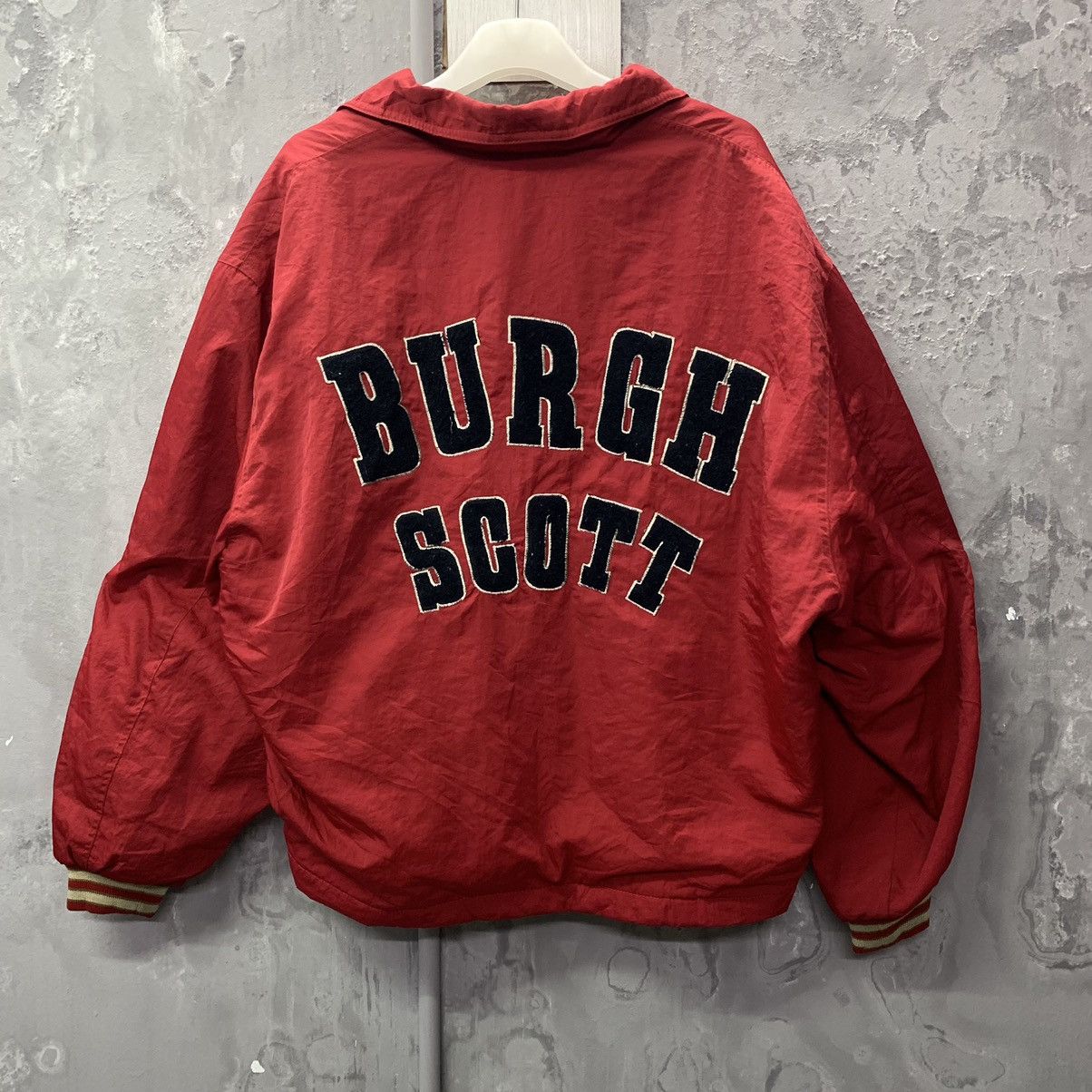 Vintage vintage Burgh Scott Big Spell Out Varsity Jacket Size US XL / EU 56 / 4 - 9 Thumbnail