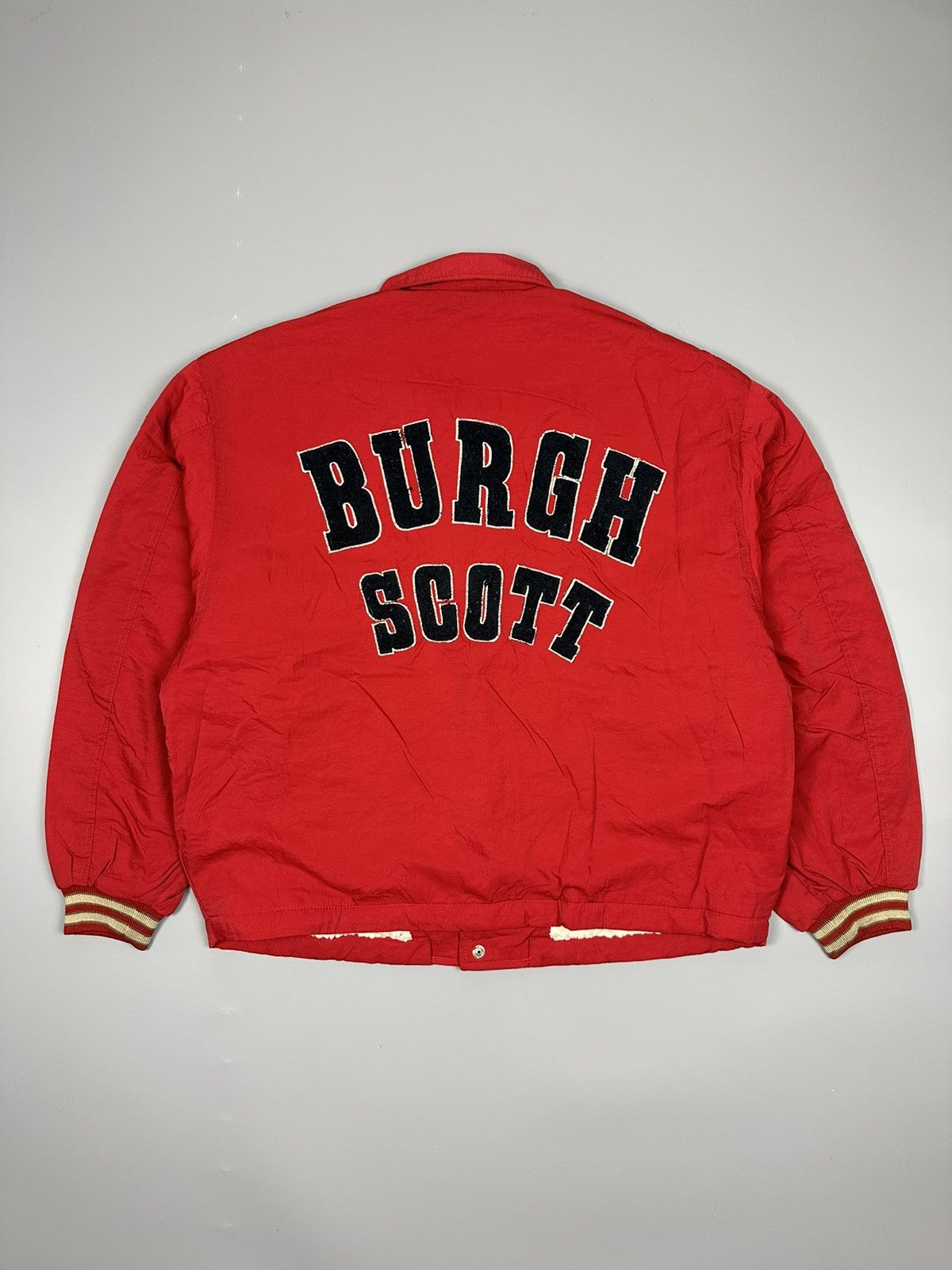 Vintage vintage Burgh Scott Big Spell Out Varsity Jacket Size US XL / EU 56 / 4 - 1 Thumbnail