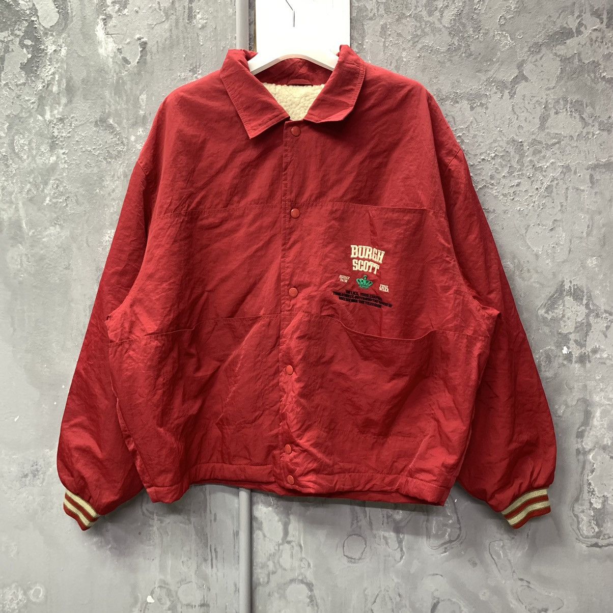 Vintage vintage Burgh Scott Big Spell Out Varsity Jacket Size US XL / EU 56 / 4 - 3 Thumbnail