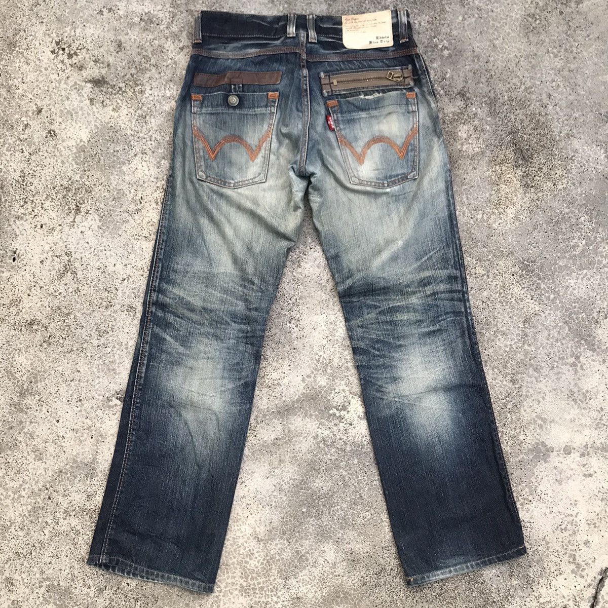 Edwin 💥W32 Vintage Edwin Japan Distressed Blue Wash Jeans Size US 32 / EU 48 - 18 Thumbnail