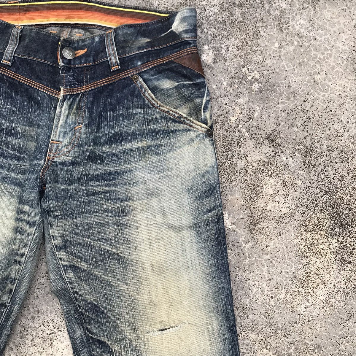 Edwin 💥W32 Vintage Edwin Japan Distressed Blue Wash Jeans Size US 32 / EU 48 - 5 Thumbnail