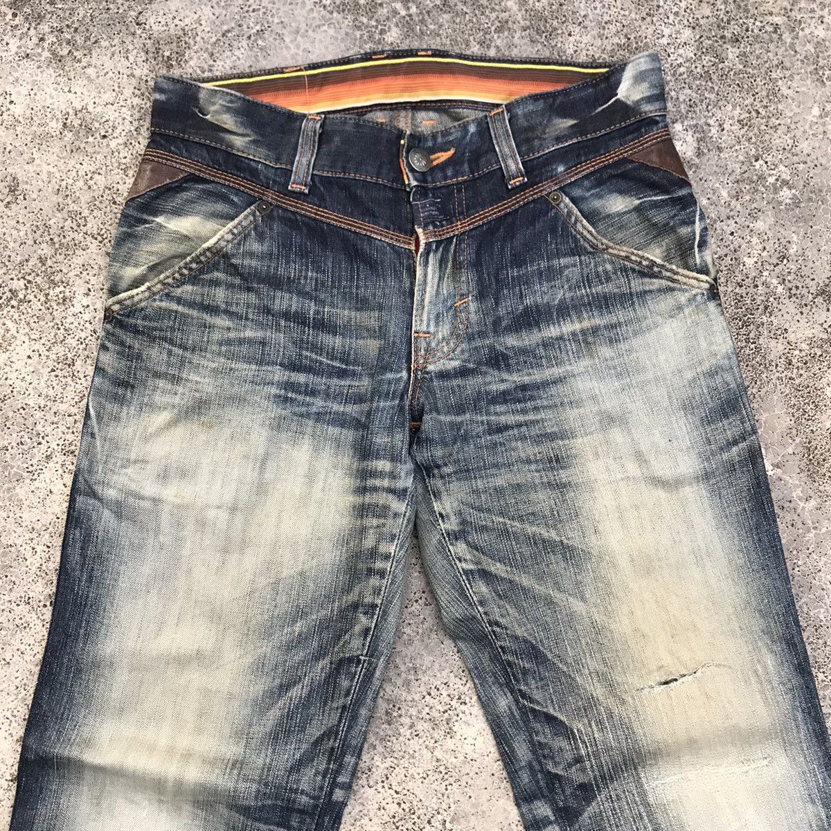 Edwin 💥W32 Vintage Edwin Japan Distressed Blue Wash Jeans Size US 32 / EU 48 - 2 Thumbnail