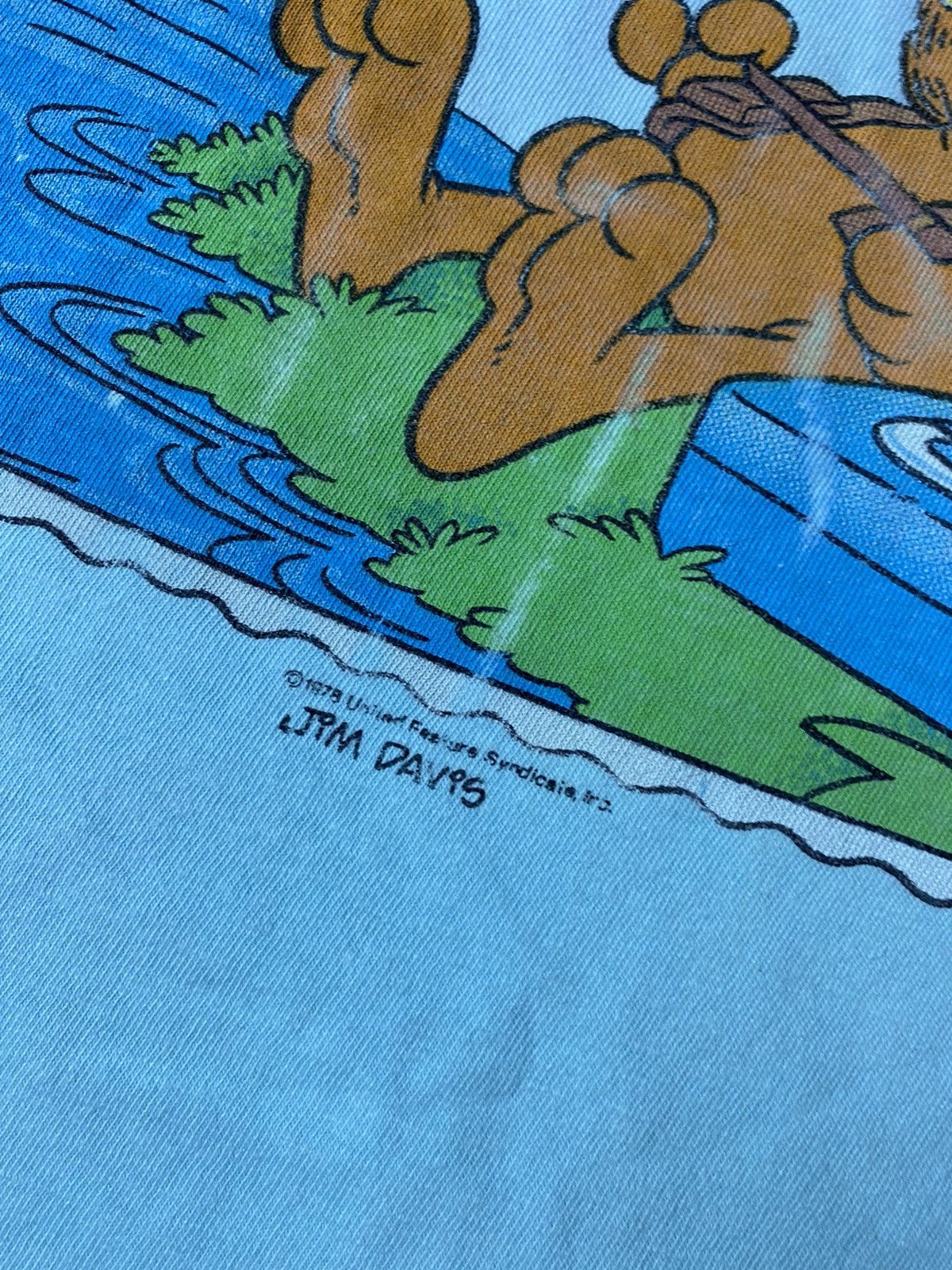 Vintage 🔥Single Stitch🔥Vintage Garfield Fishing 1978 T Shirt Size US S / EU 44-46 / 1 - 12 Thumbnail
