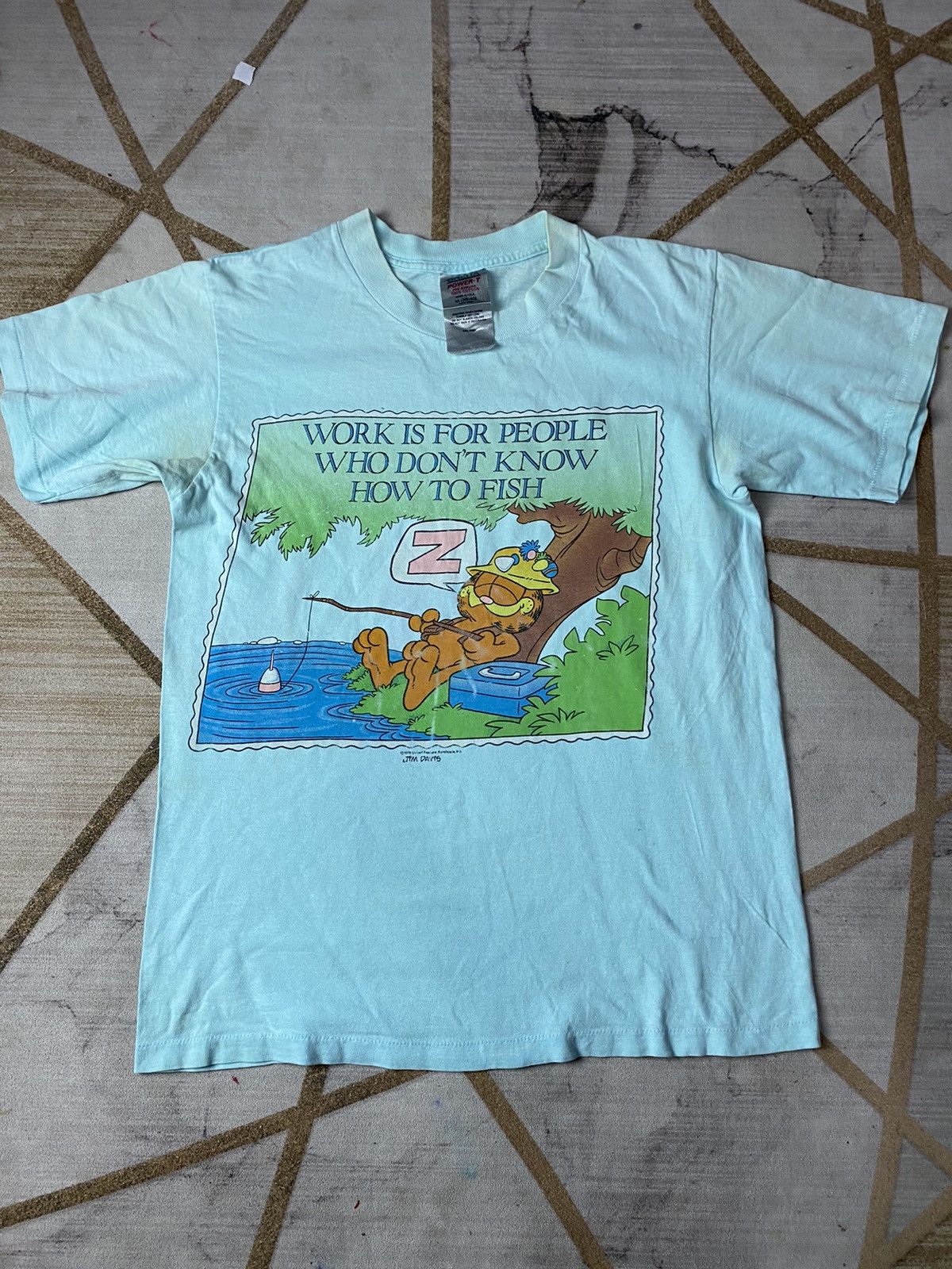 Vintage 🔥Single Stitch🔥Vintage Garfield Fishing 1978 T Shirt Size US S / EU 44-46 / 1 - 1 Thumbnail