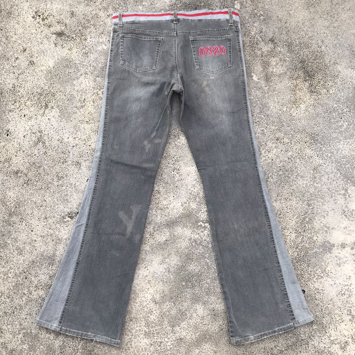 Japanese Brand Vintage Oririn Faded Dirty Wide Leg Denim Flare Jeans Pants Size US 30 / EU 46 - 16 Thumbnail