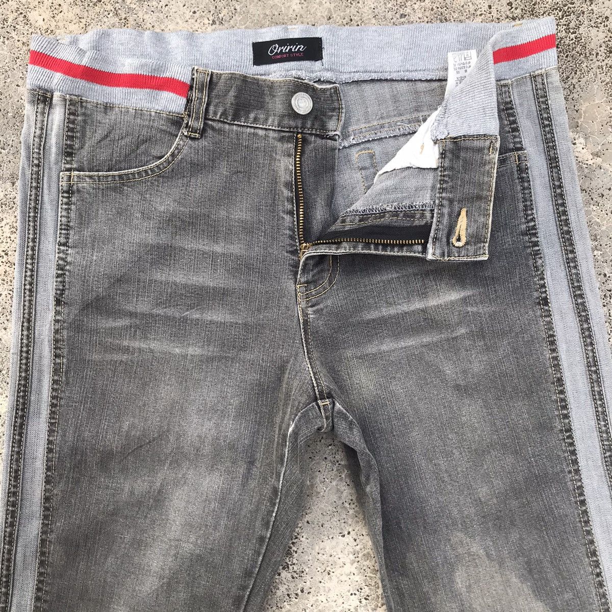 Japanese Brand Vintage Oririn Faded Dirty Wide Leg Denim Flare Jeans Pants Size US 30 / EU 46 - 7 Thumbnail