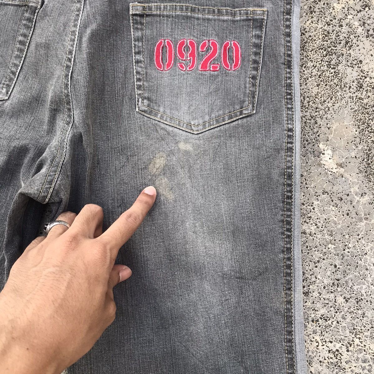 Japanese Brand Vintage Oririn Faded Dirty Wide Leg Denim Flare Jeans Pants Size US 30 / EU 46 - 11 Thumbnail