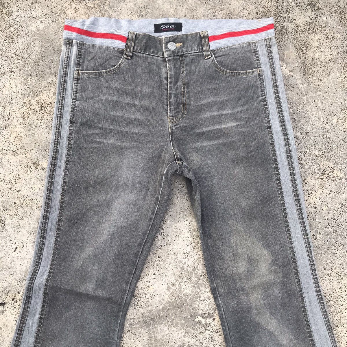 Japanese Brand Vintage Oririn Faded Dirty Wide Leg Denim Flare Jeans Pants Size US 30 / EU 46 - 2 Thumbnail