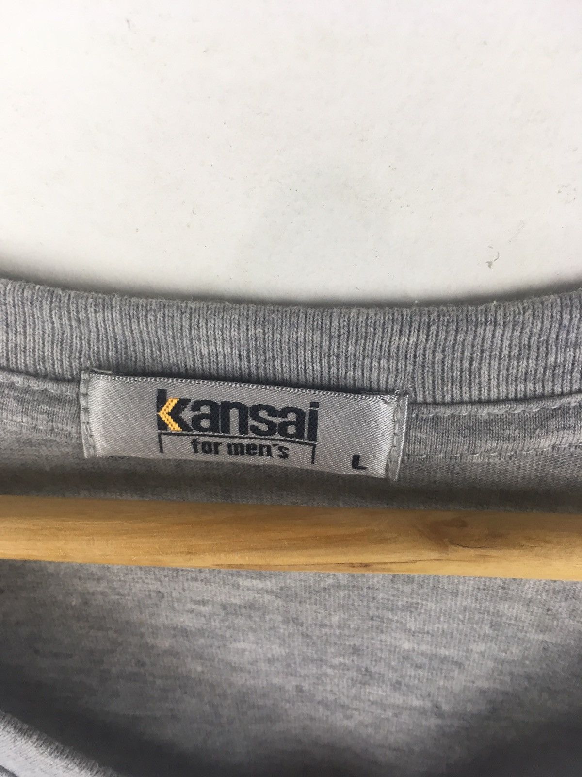 Japanese Brand × Kansai Yamamoto Vintage Kansai V-neck Large Size Grey Colour T-Shirt Size US L / EU 52-54 / 3 - 4 Thumbnail