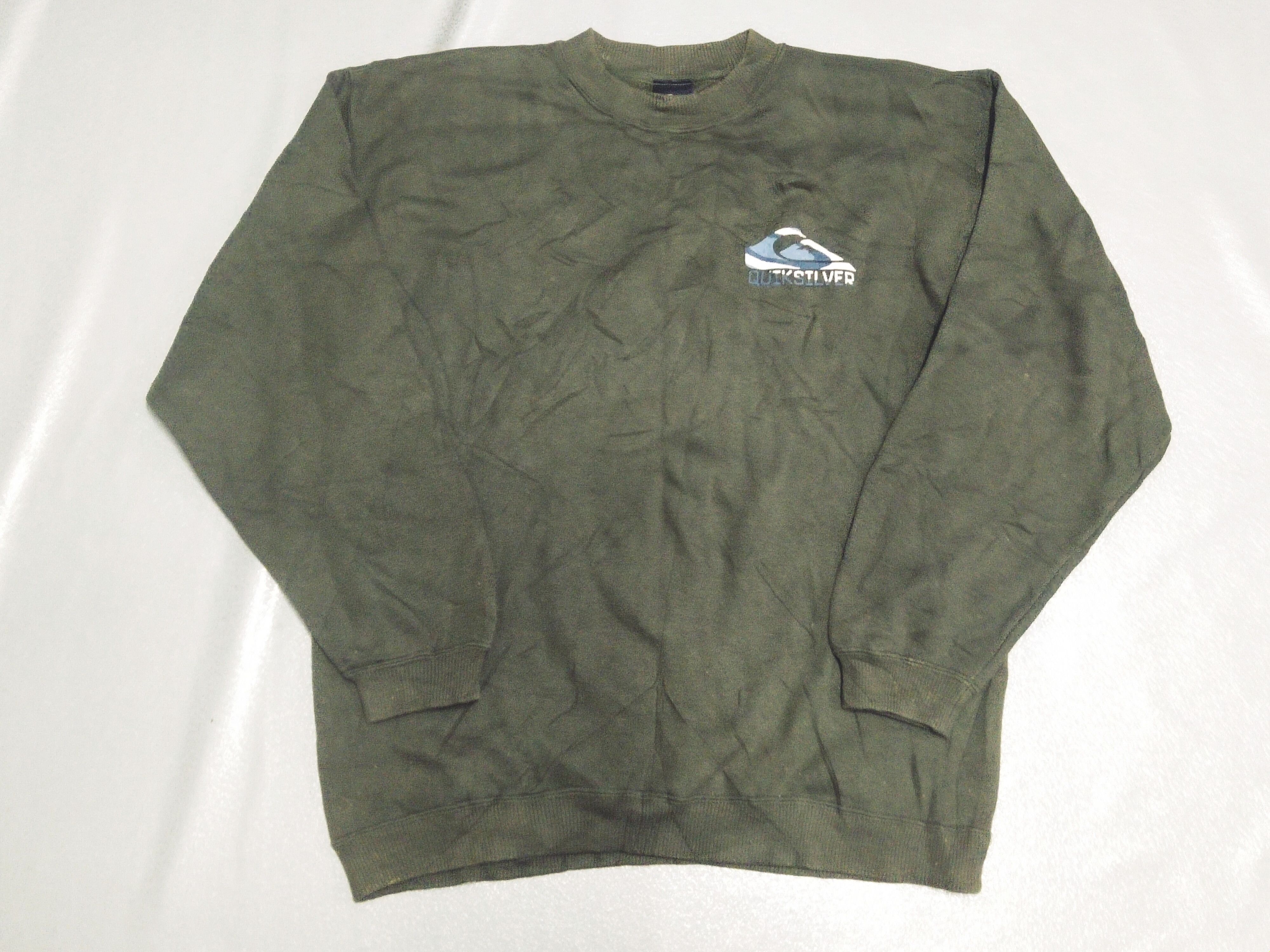 Quiksilver × Vintage Vintage Quiksilver Big Logo Distressed Sweatshirt Size US M / EU 48-50 / 2 - 2 Thumbnail