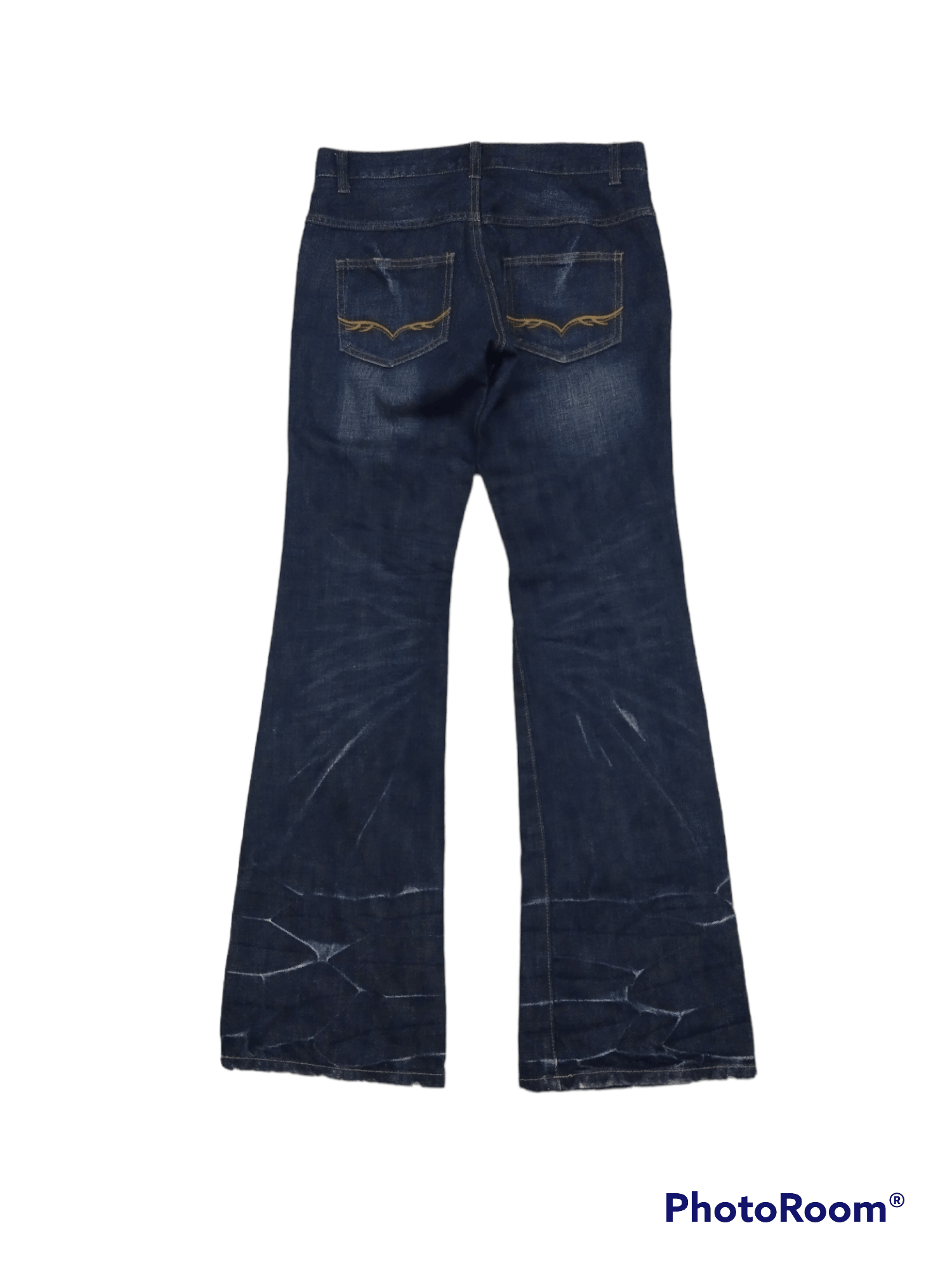 GOSTAR DE FUGA FLARE🔥WASHED BLUE RIPED FUGA DENIM PANTS Size 29" - 2 Thumbnail