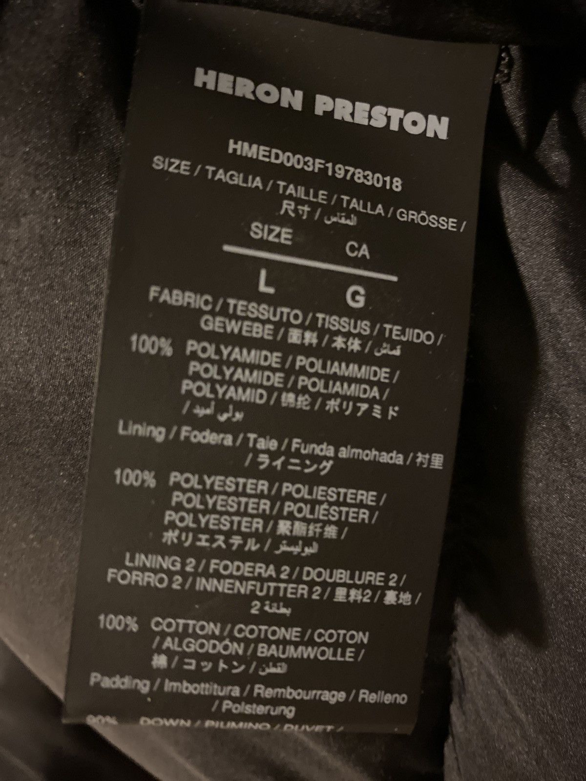 HERON PRESTON Black Down Puffer Jacket