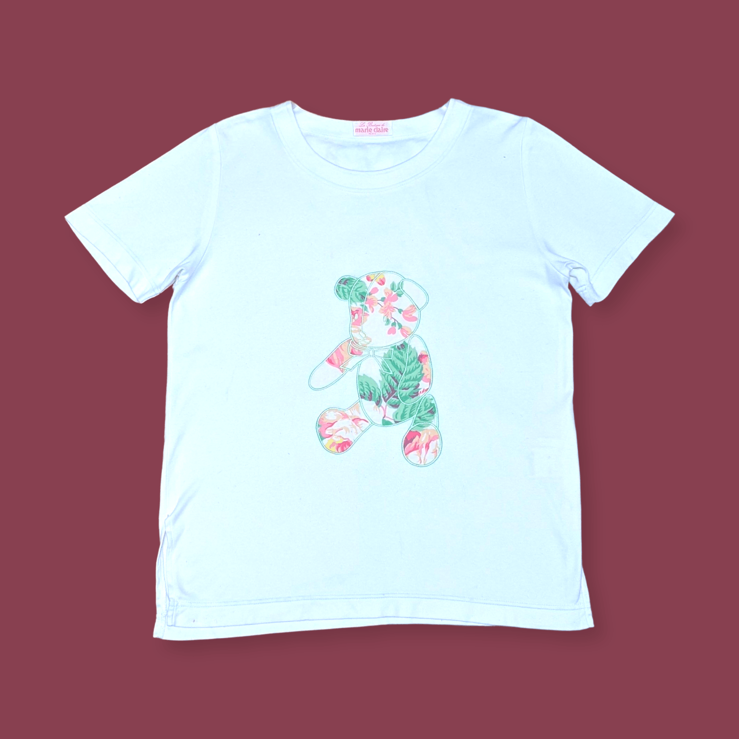 Designer × Vintage Vintage 90s Marie Claire Paris Floral Bear T shirt Size US L / EU 52-54 / 3 - 2 Thumbnail