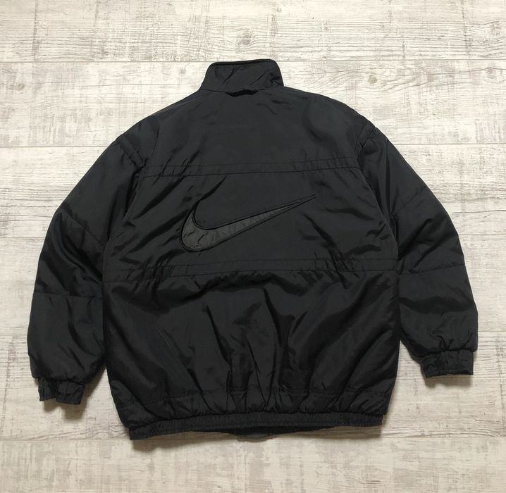 Nike Vintage 90's Nike Big Swoosh Reversible Light Puffer Jacket | Grailed