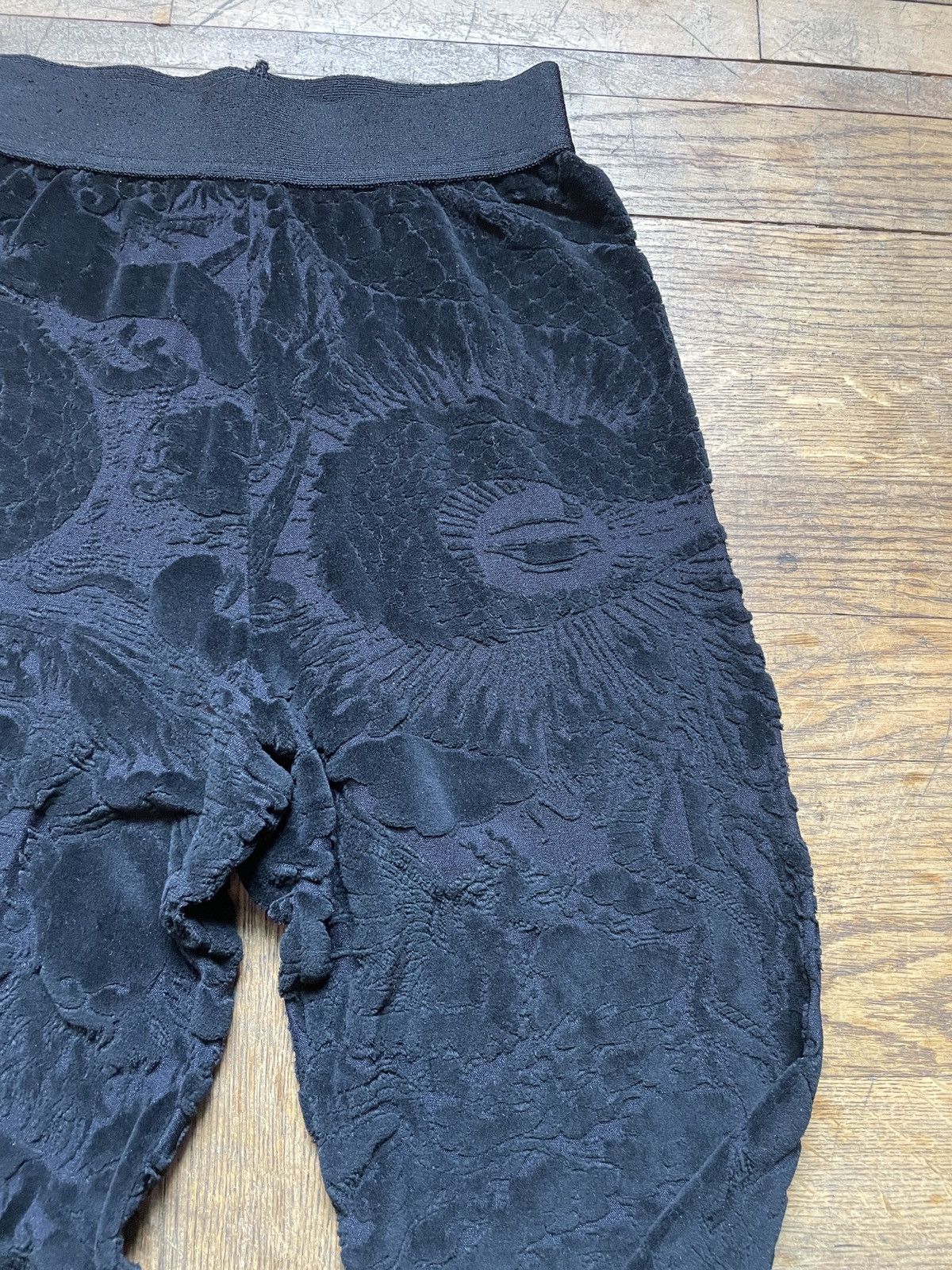 Jean Paul Gaultier 1990s Velvet Satanic Patterned Leggings Size 27" / US 4 / IT 40 - 4 Thumbnail