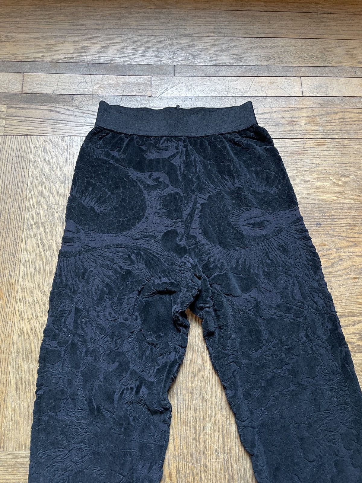 Jean Paul Gaultier 1990s Velvet Satanic Patterned Leggings Size 27" / US 4 / IT 40 - 2 Thumbnail