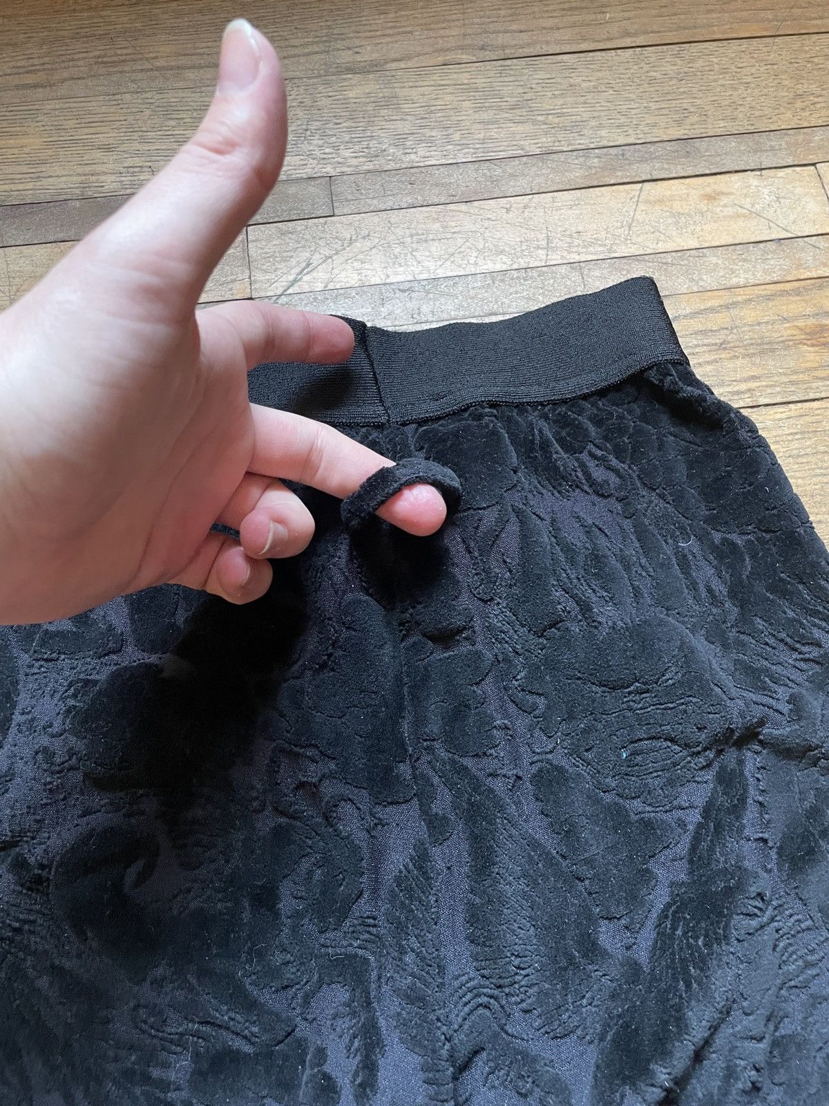 Jean Paul Gaultier 1990s Velvet Satanic Patterned Leggings Size 27" / US 4 / IT 40 - 9 Thumbnail