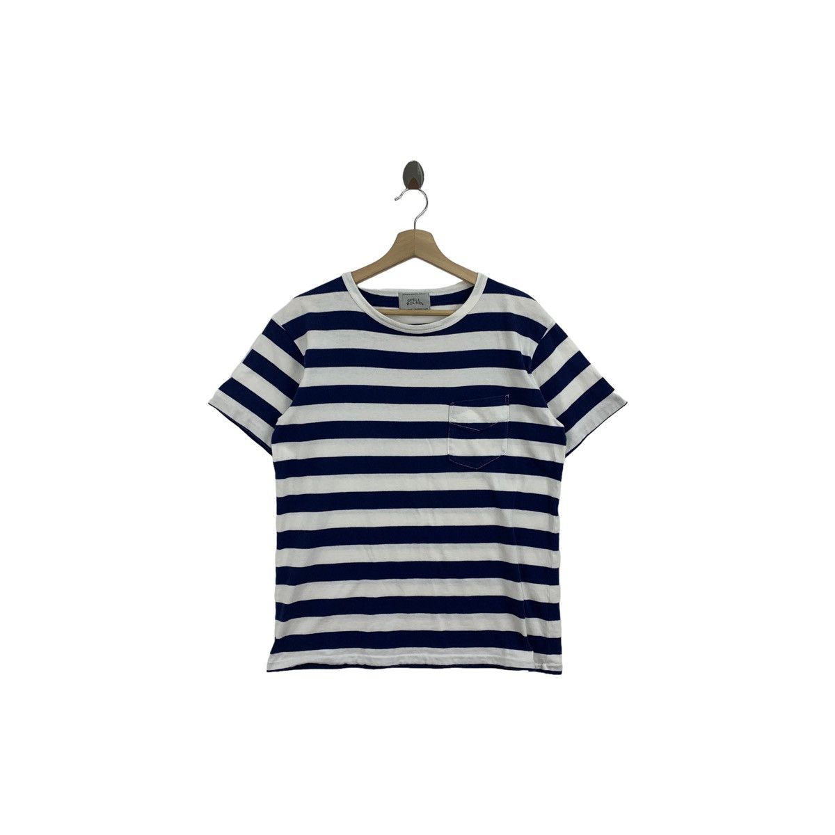 Rare!! SPELL BOUND Japan stripe pocket Men tshirt