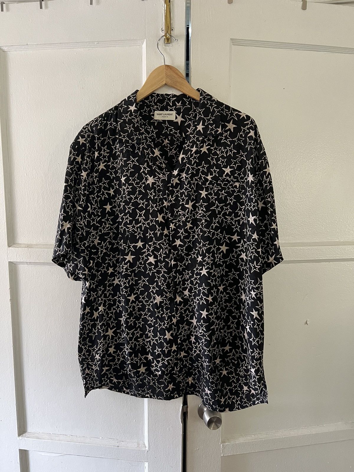 Saint Laurent Paris Silk stars shirt Size US XL / EU 56 / 4 - 1 Thumbnail