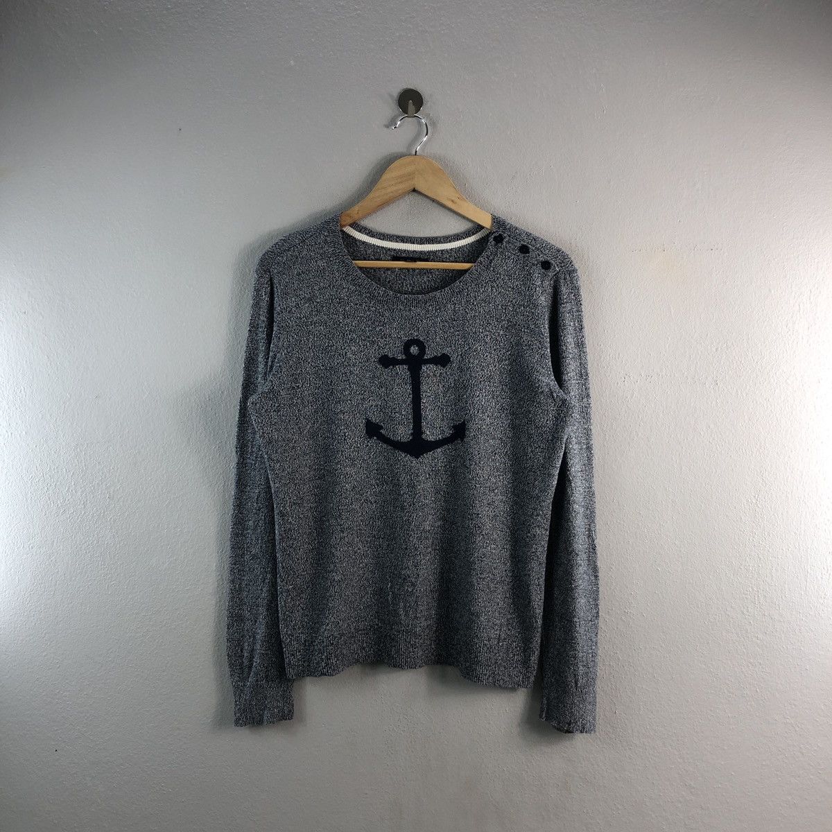 Nautica Anchor Navy Style Casual Crewneck Sweatshirt