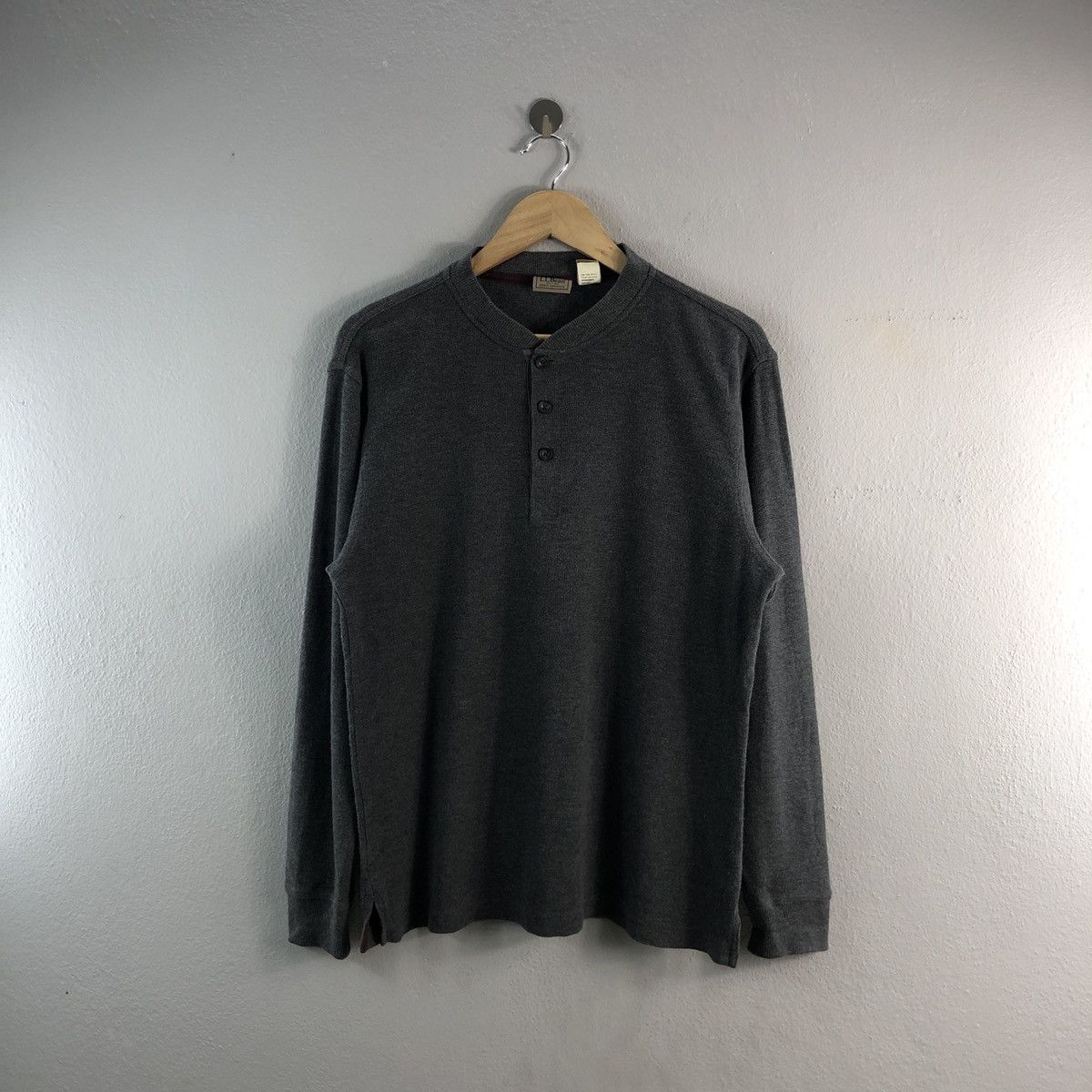 Vintage LL Bean Henley Half Button Casual Longsleeve Shirt