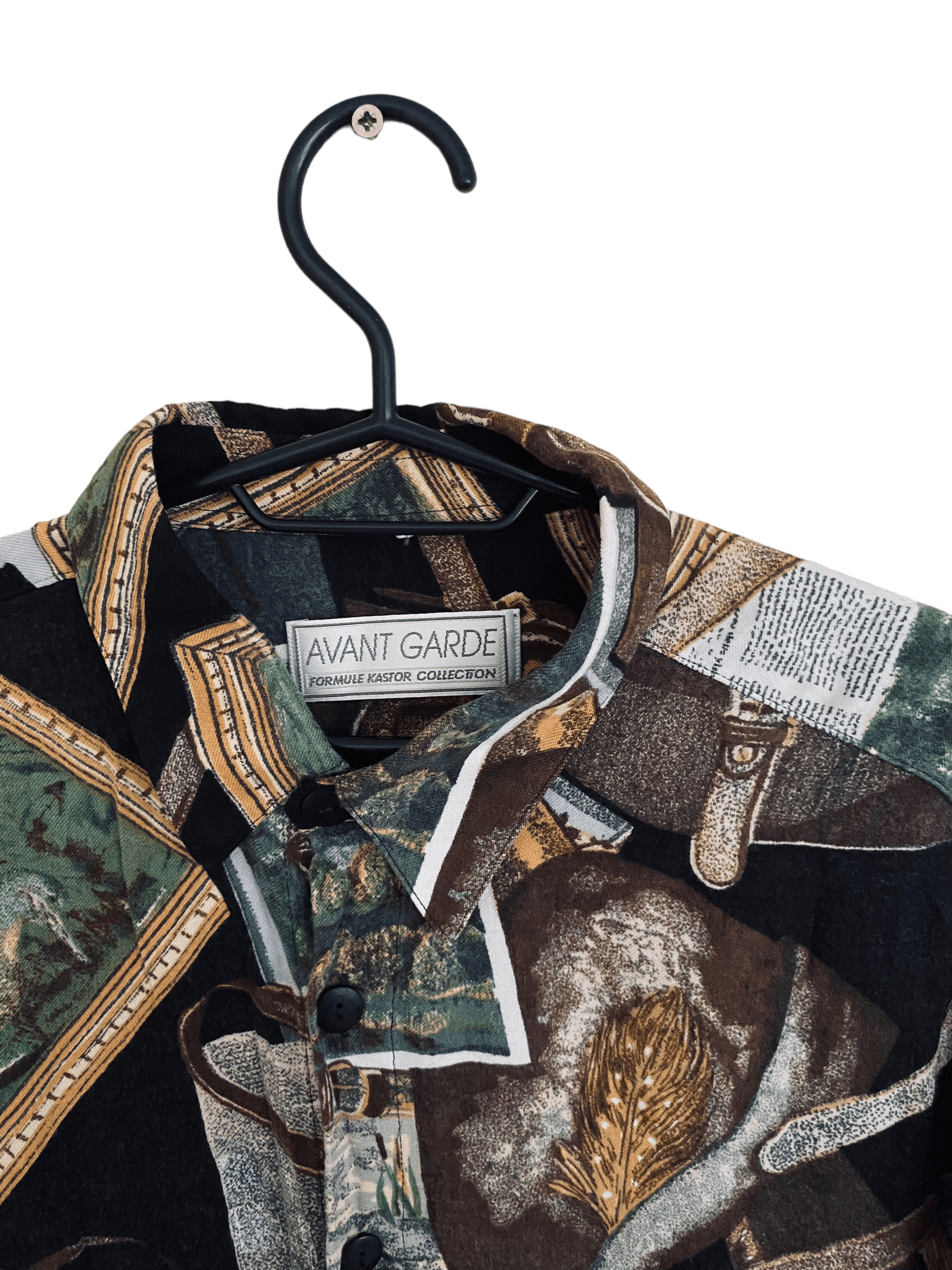 Vintage 80s' vintage, retro all over print shirt, size L Size US L / EU 52-54 / 3 - 3 Thumbnail