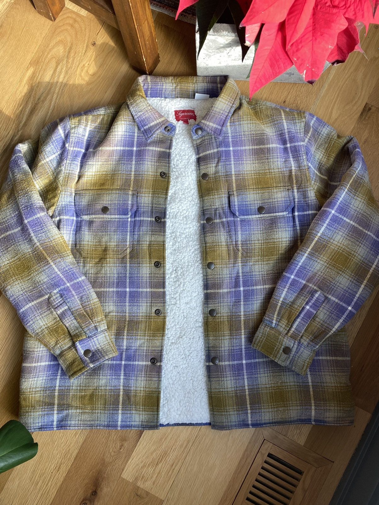 Supreme Shearling Lined Flannel Shirt