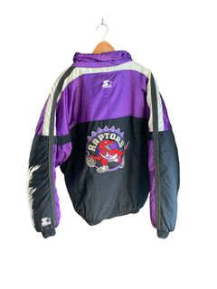 Vintage Rare NBA Toronto Raptors 90s Logo Purple Strapback Strap