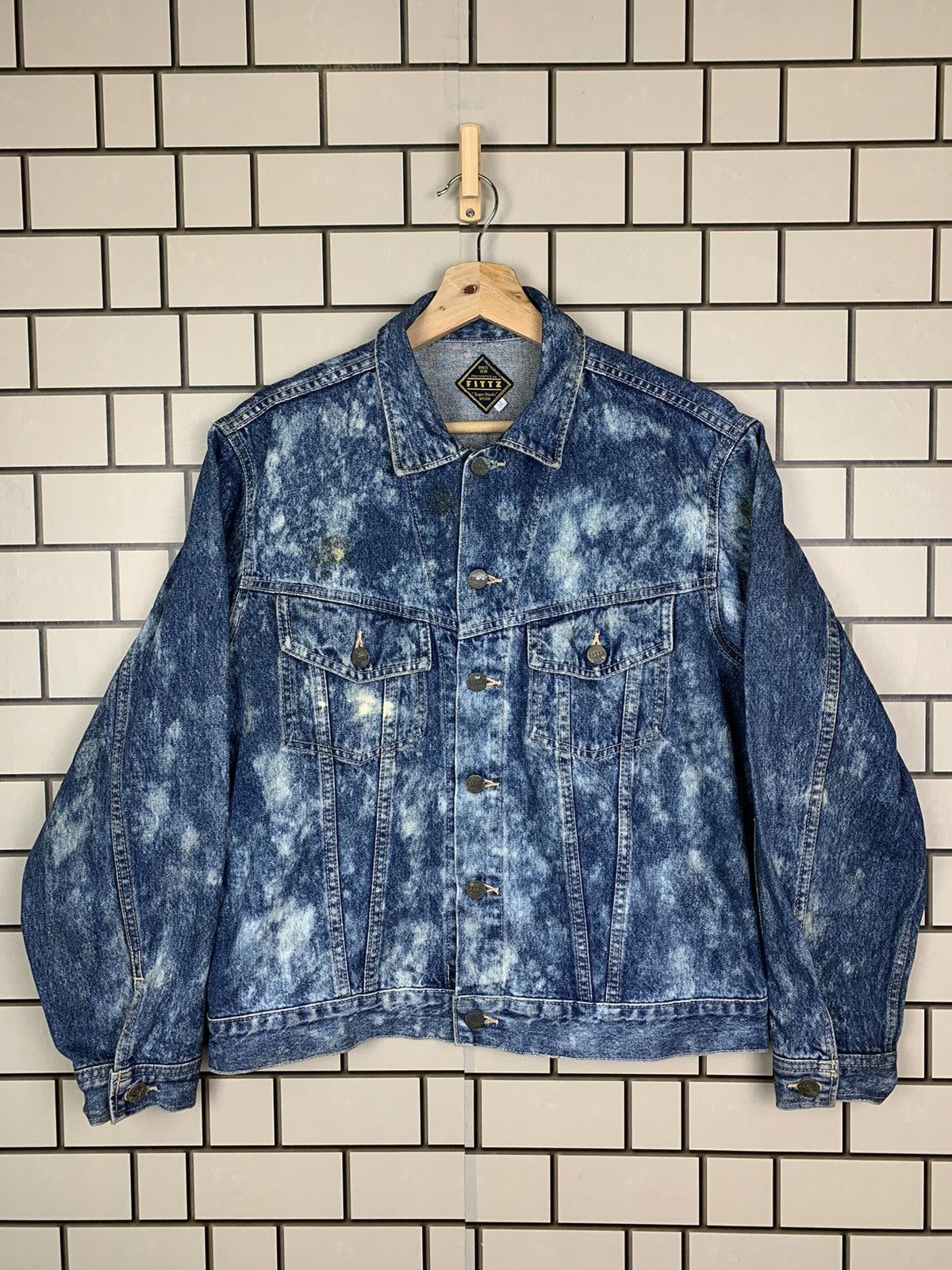 Vintage Vintage Japanese Brand Fittz Trucker Jacket Custom Acid Wash Size US M / EU 48-50 / 2 - 1 Thumbnail