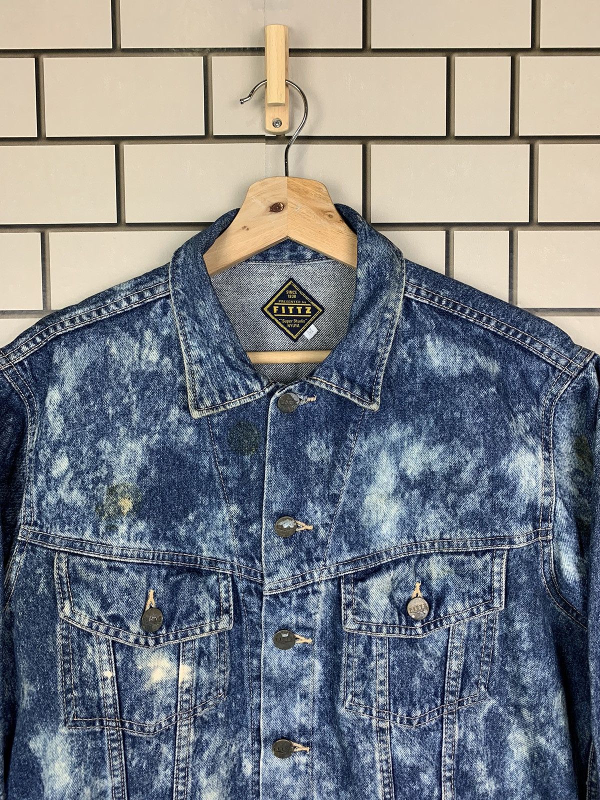 Vintage Vintage Japanese Brand Fittz Trucker Jacket Custom Acid Wash Size US M / EU 48-50 / 2 - 2 Thumbnail