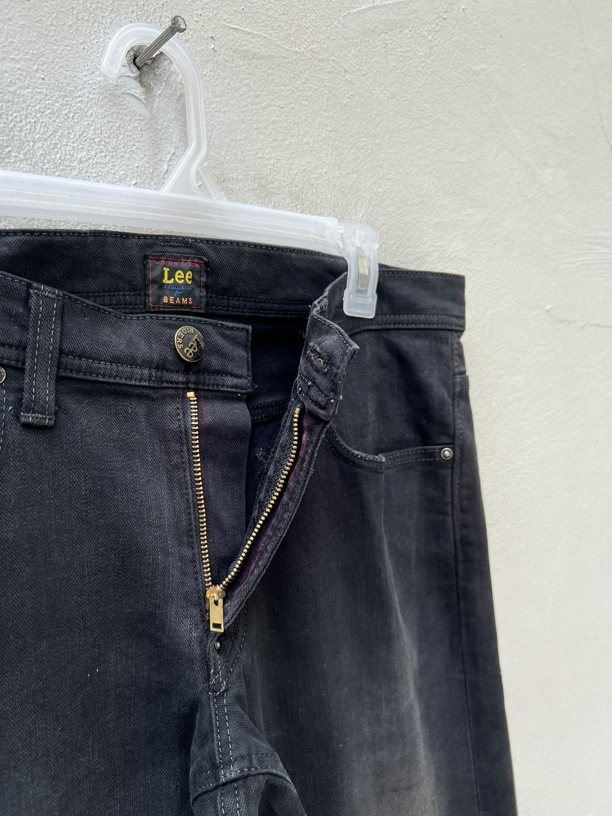 Beams Plus Vintage Beams X Lee Sun Fade Black Denim Stretch Flare Jeans Size US 32 / EU 48 - 9 Thumbnail
