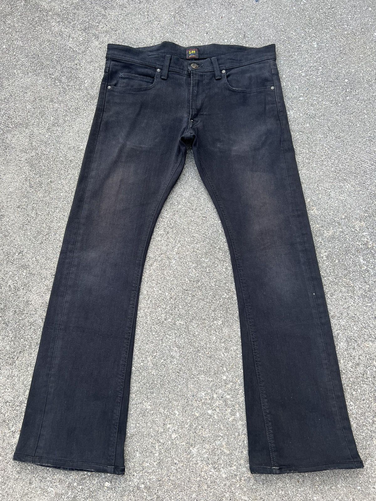 Beams Plus Vintage Beams X Lee Sun Fade Black Denim Stretch Flare Jeans Size US 32 / EU 48 - 1 Thumbnail