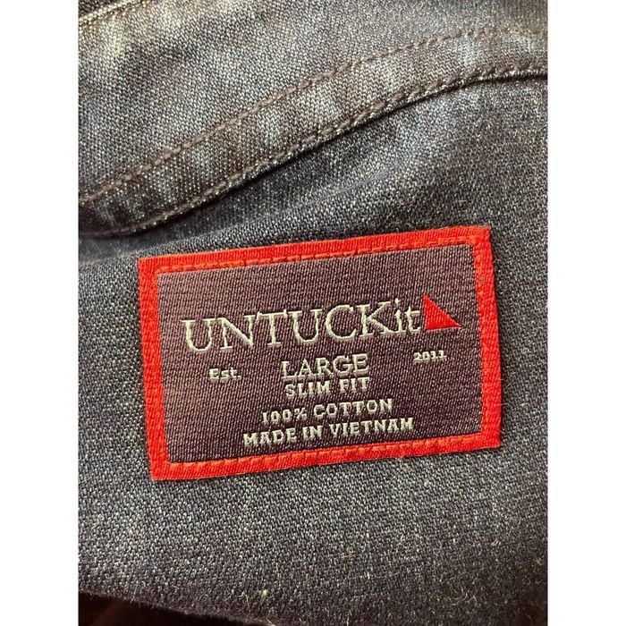UNTUCKit UNTUCKit 100 Cotton Denim Blue Shirt Slim Fit Grailed