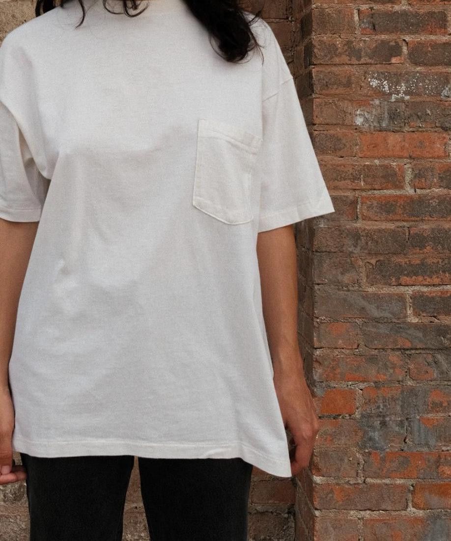 Vintage American Vintage Pocket Tee Blank Tee Sz L Size US L / EU 52-54 / 3 - 4 Thumbnail