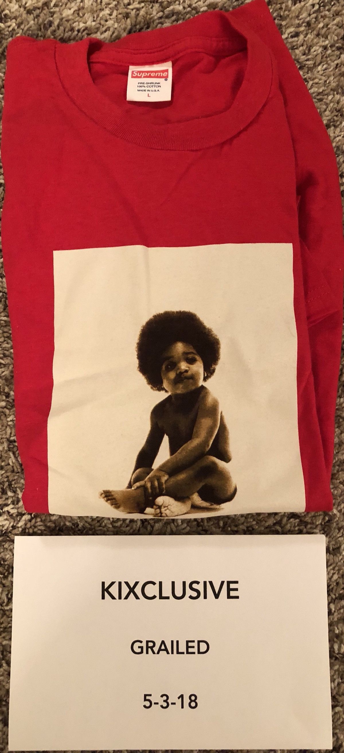 Supreme Biggie Ready To Die Tee Red Size US L / EU 52-54 / 3 - 2 Thumbnail