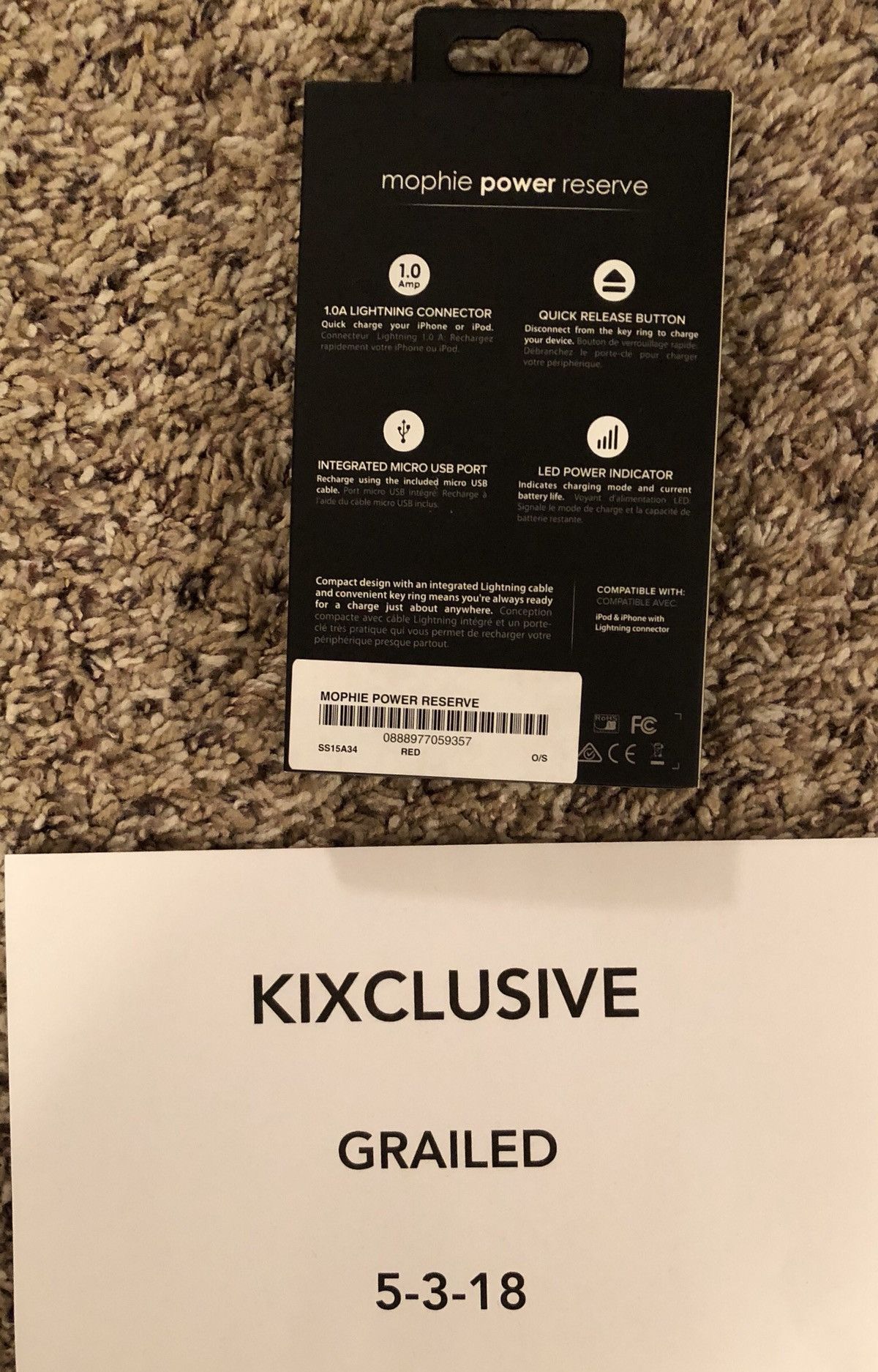 Supreme SUPREME MOPHIE POWER RESERVE IPHONE BATTERY CHARGER Size ONE SIZE - 3 Thumbnail