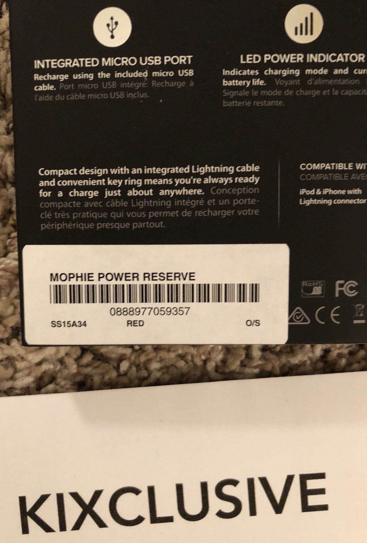 Supreme SUPREME MOPHIE POWER RESERVE IPHONE BATTERY CHARGER Size ONE SIZE - 4 Thumbnail