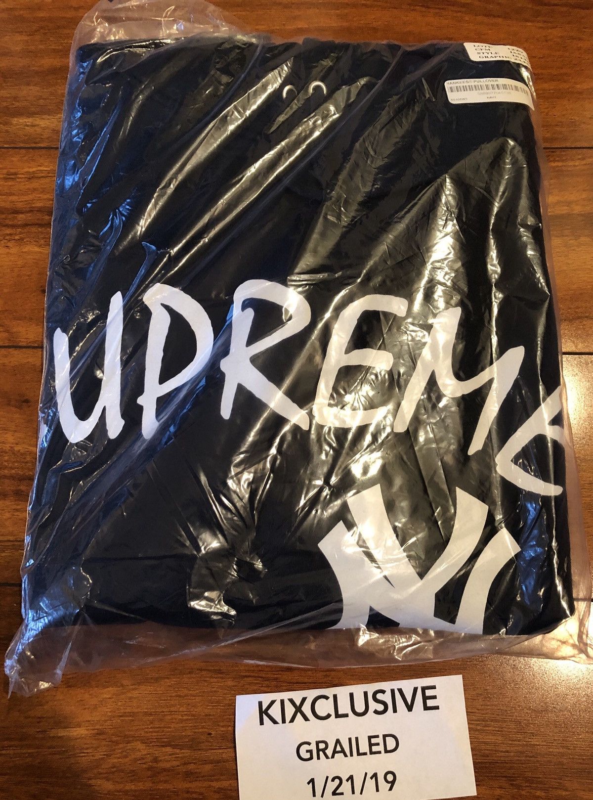 New York Yankees × Supreme New Navy Pullover Hoodie Size US L / EU 52-54 / 3 - 2 Thumbnail