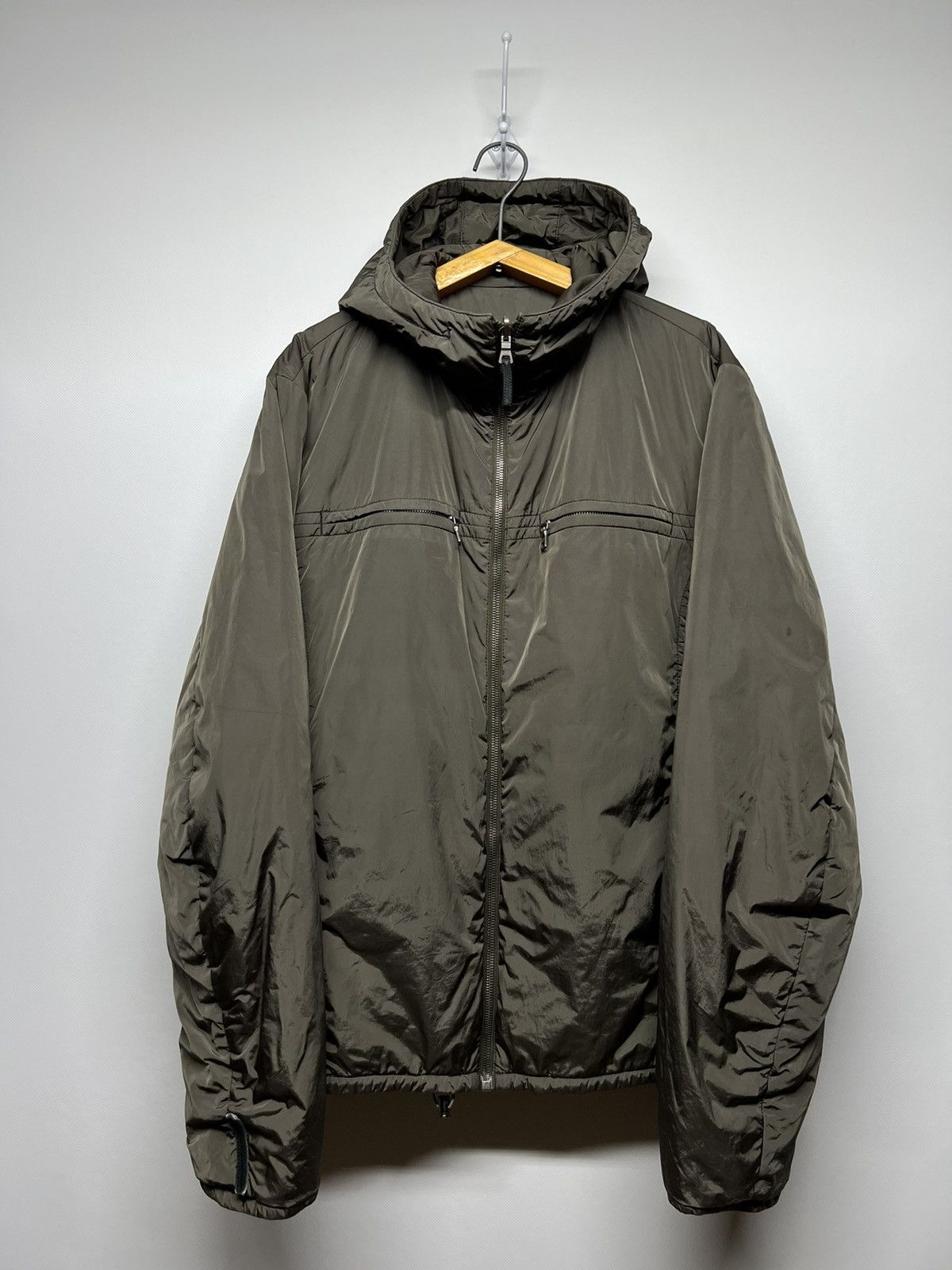 image of Nylon Prada Milano Reversible Jacket Black Label in Black/Grey, Men's (Size Medium)