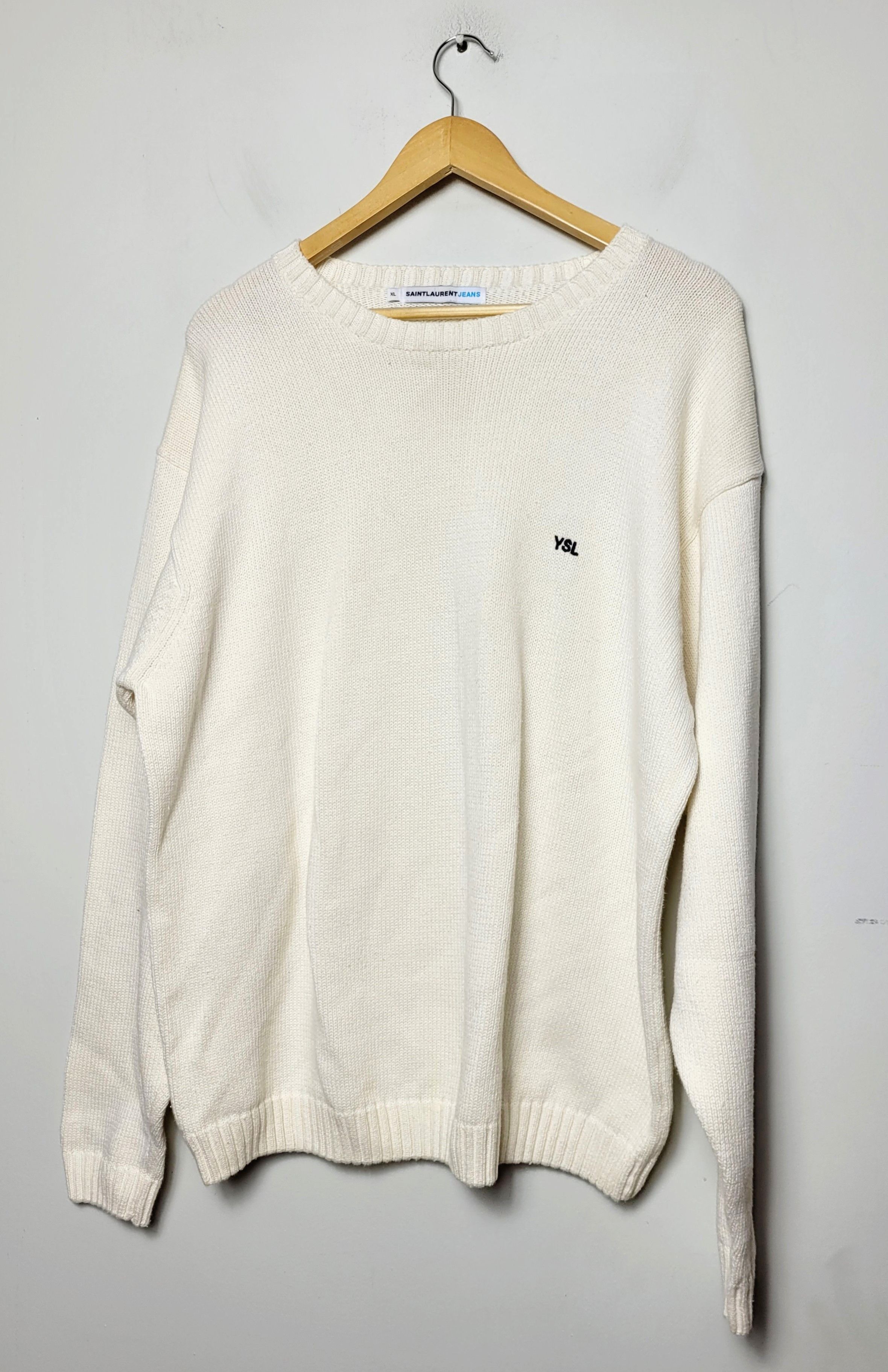 image of YVES Saint Laurent Sweater in White, Men's (Size XL)