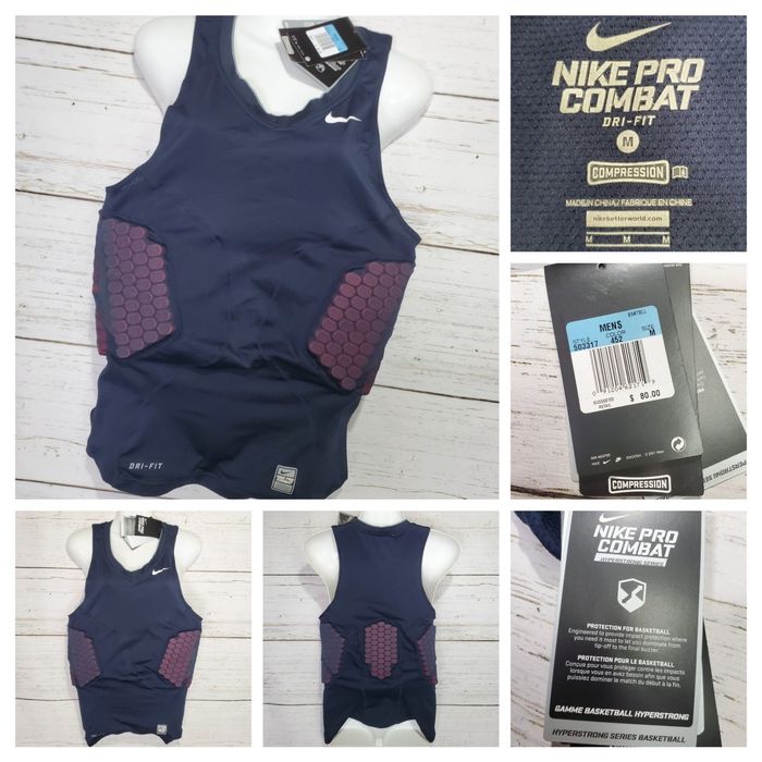 Nike NIKE Pro Combat Navy Padded Basketball Compression Tank Top