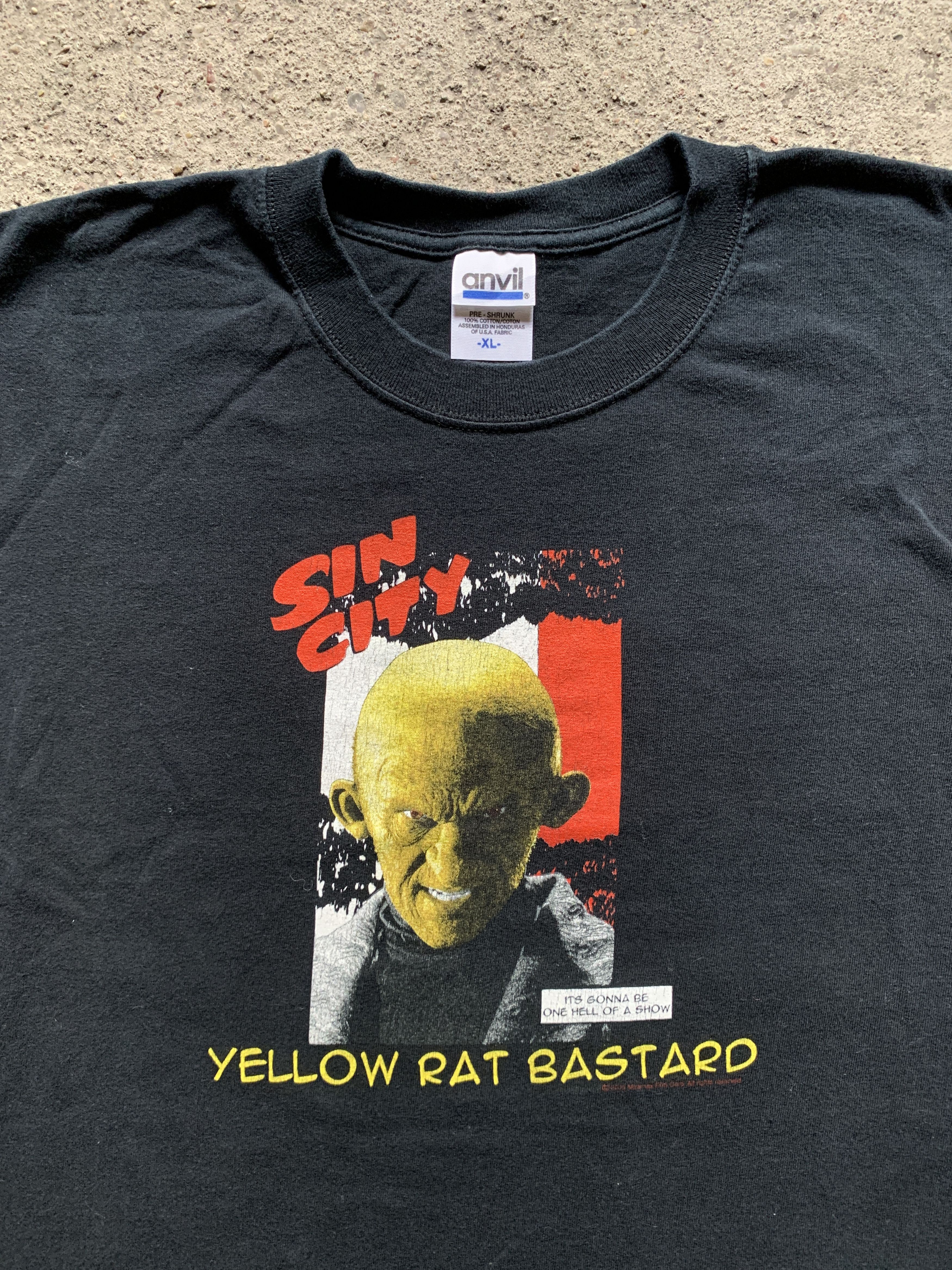 Vintage Sin City Yellow Rat Bastard 2005 Movie T-shirt