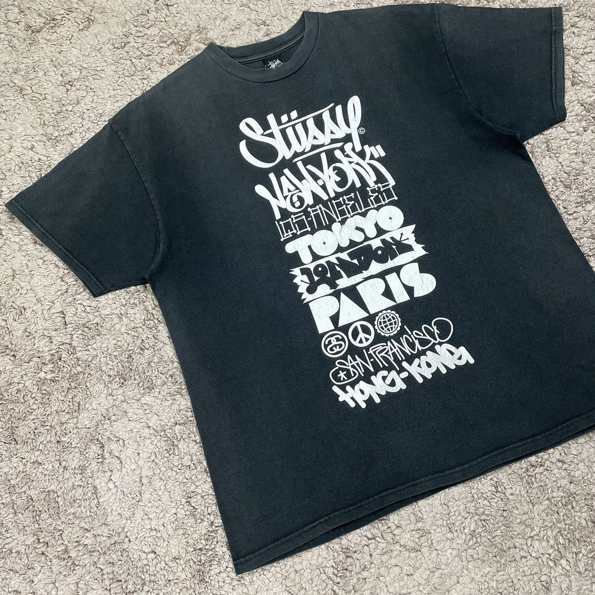 Stussy vintage stussy world tour tee shirt Size US XL / EU 56 / 4 - 3 Thumbnail
