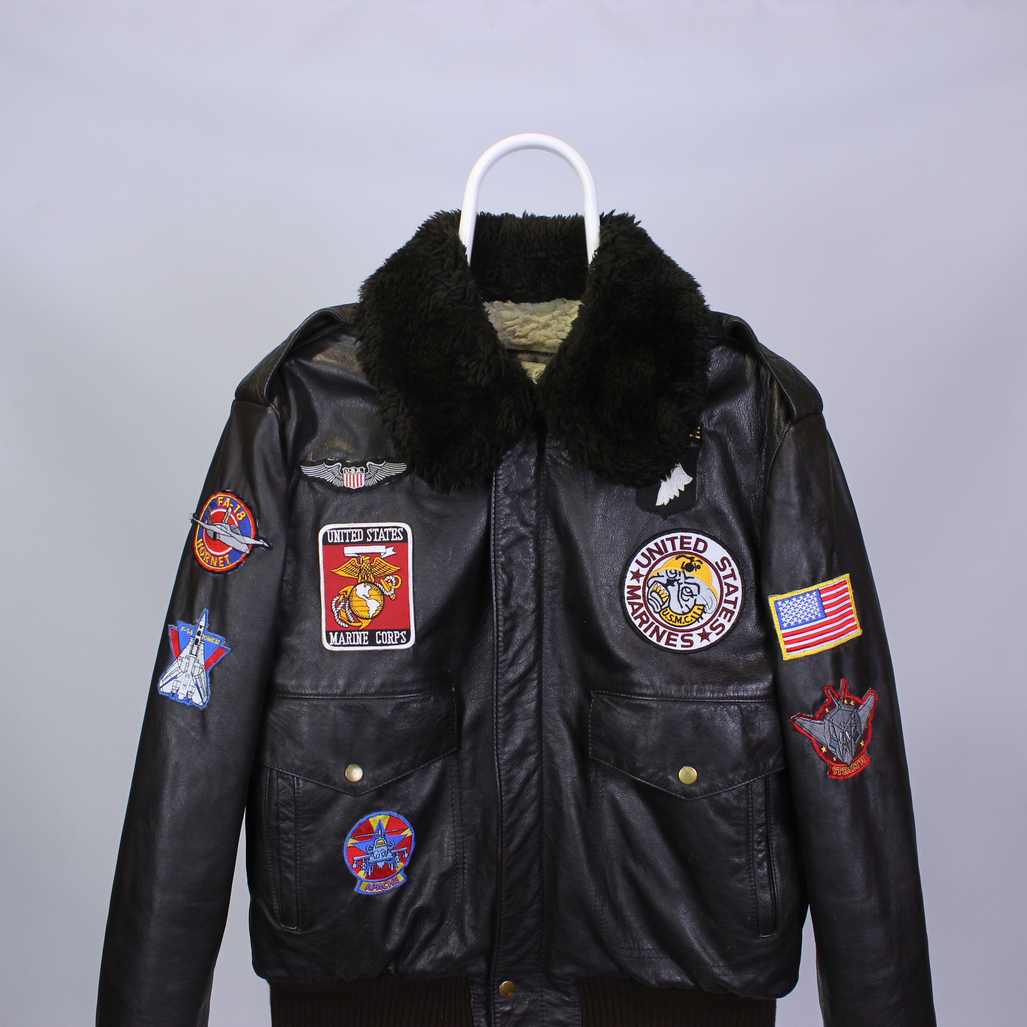 Genuine Leather Aviator Rive Droite heavy leather usa army jacket vintage Size US L / EU 52-54 / 3 - 2 Thumbnail