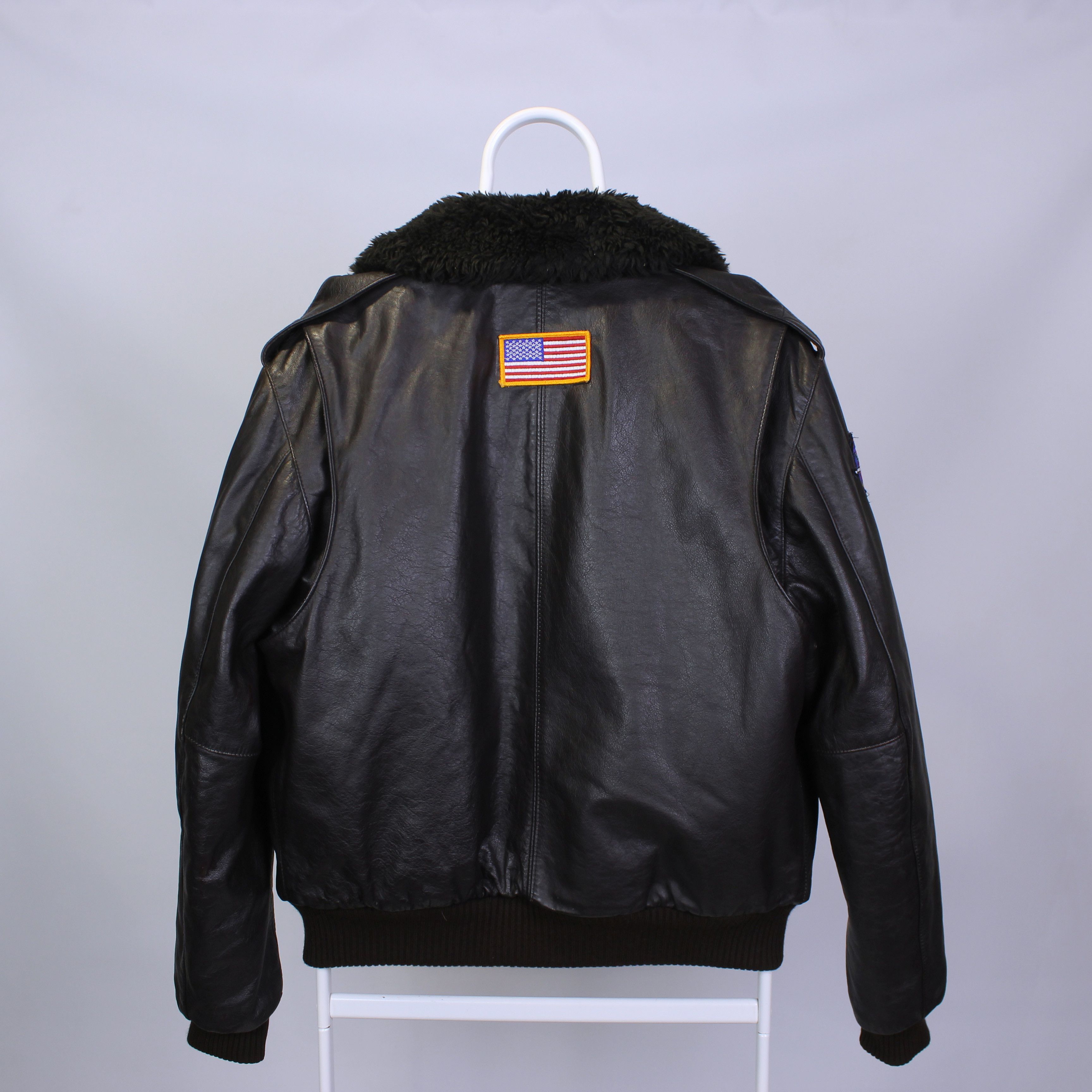 Genuine Leather Aviator Rive Droite heavy leather usa army jacket vintage Size US L / EU 52-54 / 3 - 3 Thumbnail