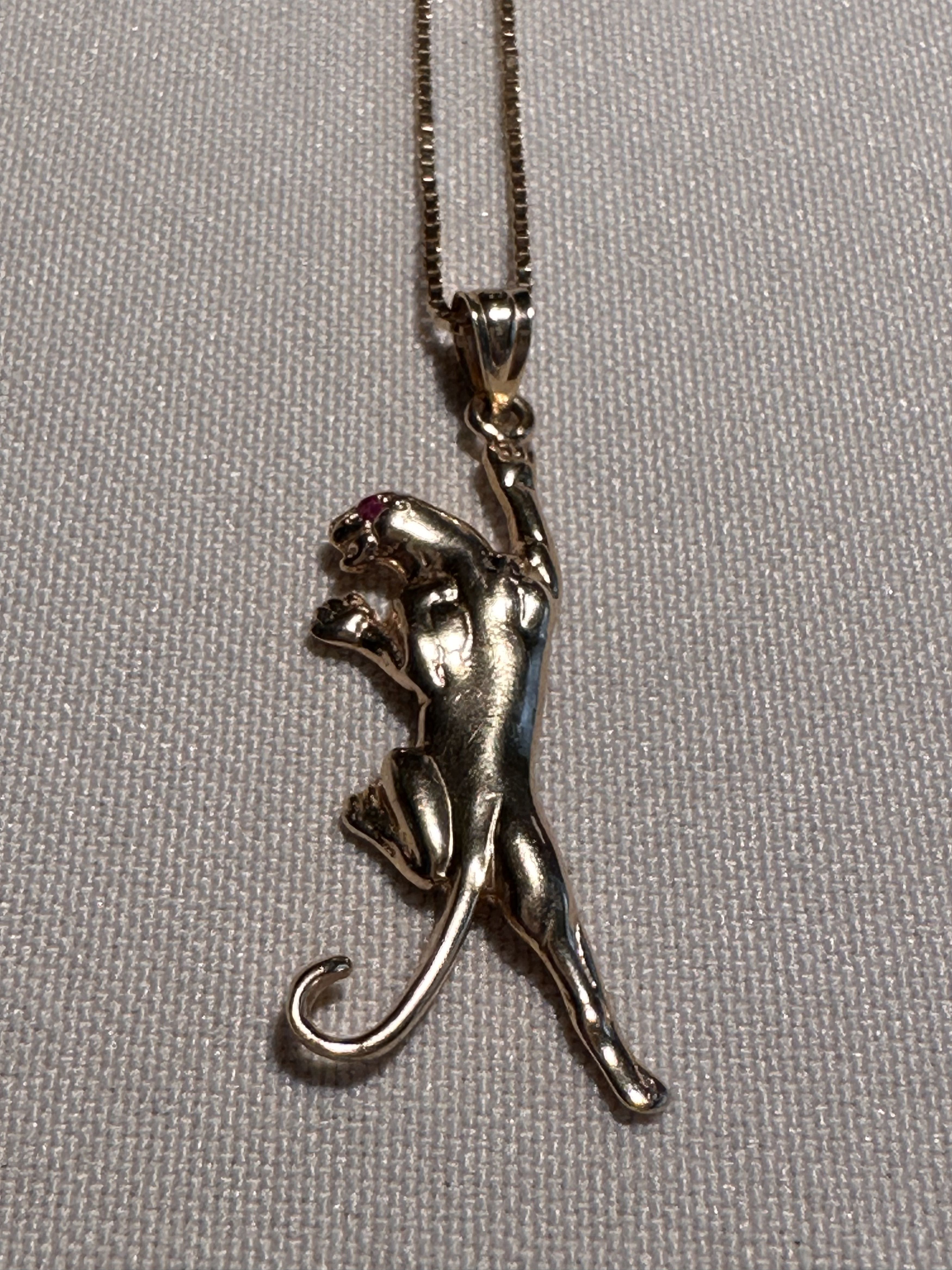 Supreme FW18 Gold Panther Pendant - 14k Gold, Ruby Eye